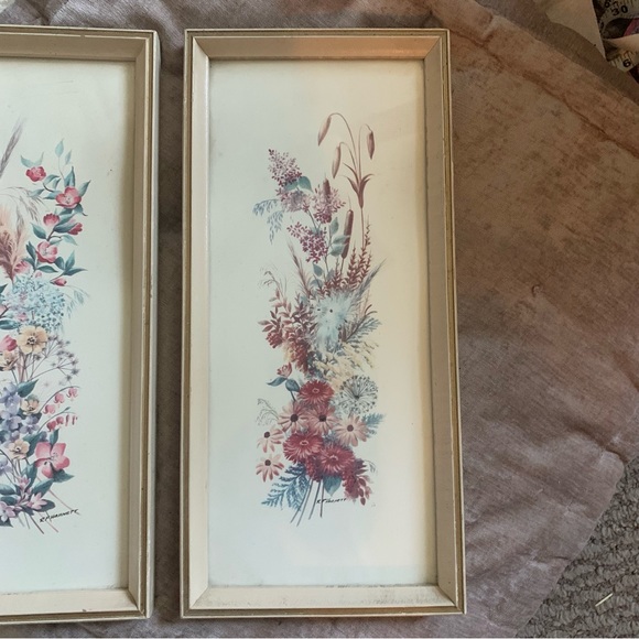 Vintage framed RF Harnett litho prints florals - signed - Picture 3 of 10